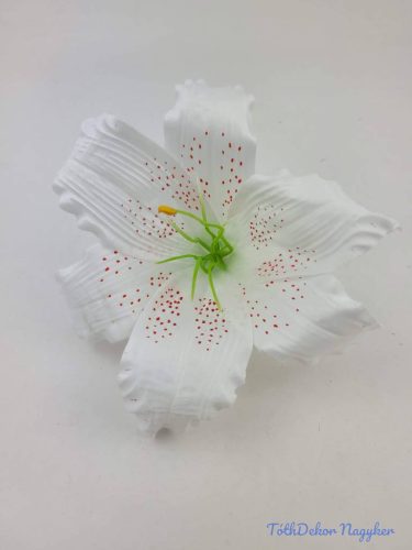 Liliom selyemvirág fej D16cm - Fehér