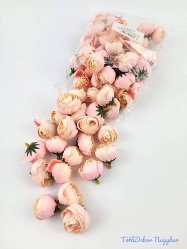 Boglárka selyemvirág fej 3 cm - Halvány Rózsaszínes Barack 614A