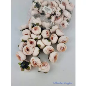  Boglárka fej selyemvirág fej 4,5 cm - Halvány Rózsaszín 616