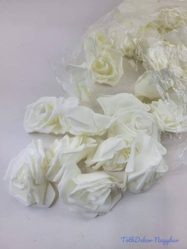 Polifoam rózsa fej 8cm 50db/csomag - Krém