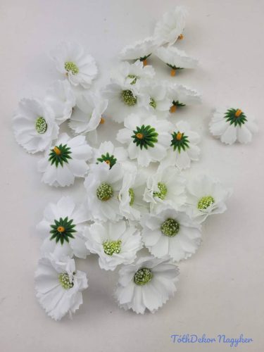 Margaréta selyem fej 5cm - Fehér