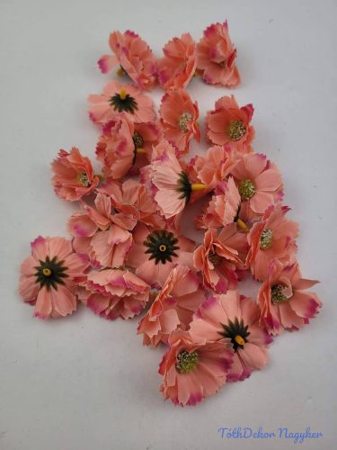 Margaréta selyem fej 5cm - Korall