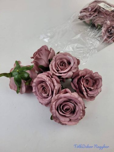 Rózsa selyem fej nyílott 10 cm - Mályva