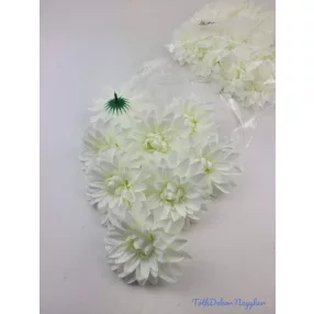 Dália selyemvirág fej 9cm - Törtfehér