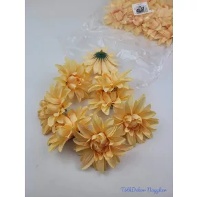 Dália selyemvirág fej 9cm - Sárgabarack