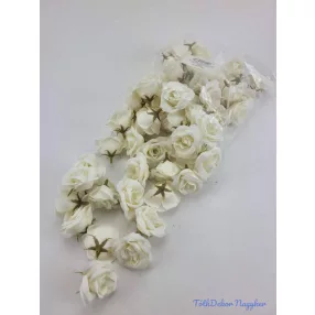 Rózsa selyemvirág fej kb 4-5cm - Ekrü