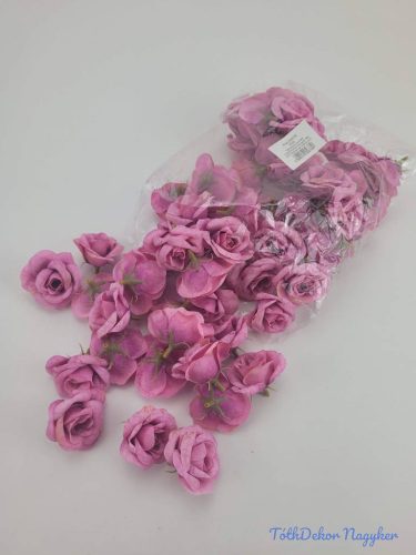 Rózsa selyemvirág fej kb 4-5cm - Sötét Rózsaszín