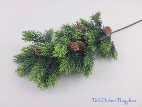 Fenyő ág tobozzal 47cm - Zöld