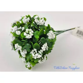 Bogyós 5 ágú kötegelt rezgő csokor 26 cm - Fehér