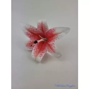 Gumi liliom fej D14cm - Fehér-Rózsaszín