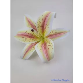 Gumi liliom fej D21,5cm - Krém-Rózsaszín Cirmos