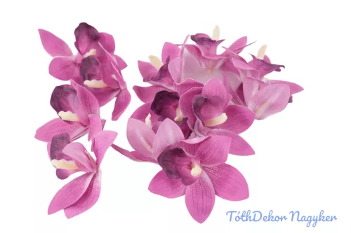 Orchidea gumis művirág fej 9 cm - Lila