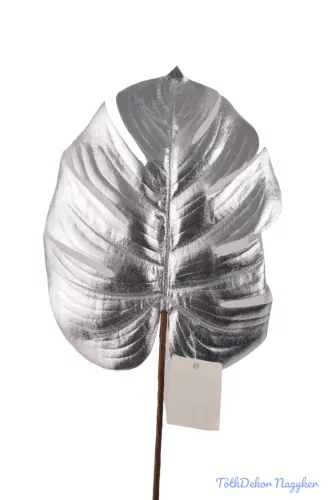 Metál selyem levél 50cm - Ezüst