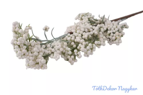 Csillámos apró bogyós ág 67cm - Fehér