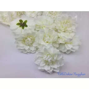 Dália selyemvirág fej 11cm - Krém