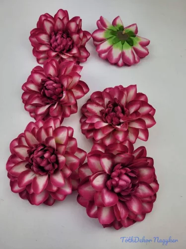 Dália selyemvirág fej 11cm - Pink Átmenetes