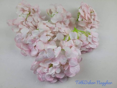 Hortenzia fej antik selyemvirág 16 cm - Babarózsaszín