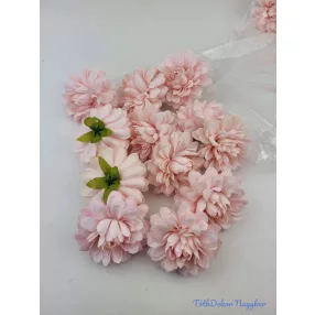 Dália selyemvirág fej 7cm - Halvány Rózsaszín