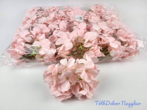 Hortenzia 25v selyemvirág fej 15 cm - Rózsaszín