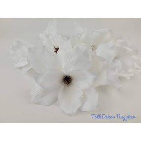 Magnólia selyem fej D15cm - Fehér