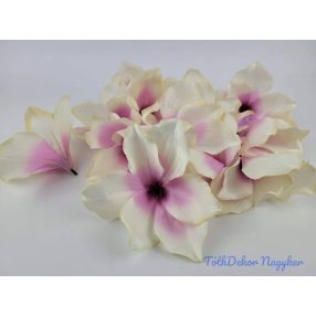 Magnólia selyem fej D15cm - Vaj-Világos Lila