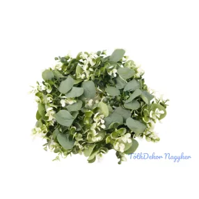 Hamvas levelű mű eukaliptuszos koszorú 35cm