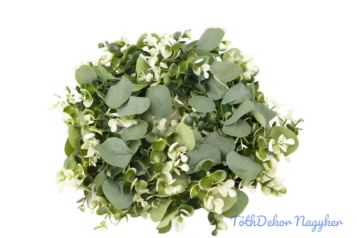 Hamvas levelű mű eukaliptuszos koszorú 35cm