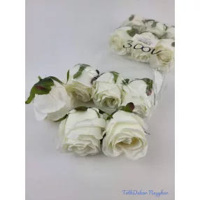 Bimbós rózsa selyem fej 6 cm - Krém