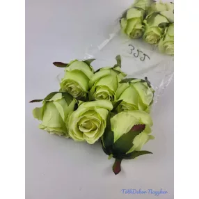 Bimbós rózsa selyem fej 6 cm - Zöld