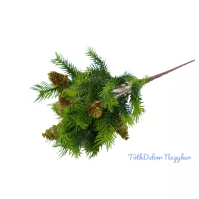 Fenyő csokor tobozzal 7 ágú 36cm - Zöld