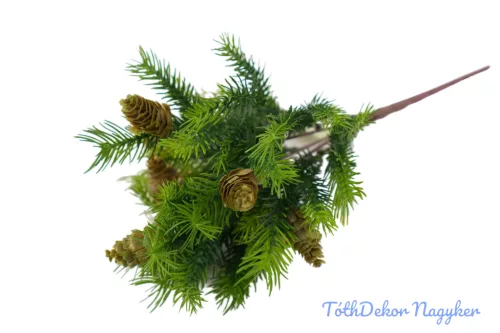 Fenyő csokor tobozzal 7 ágú 36cm - Zöld
