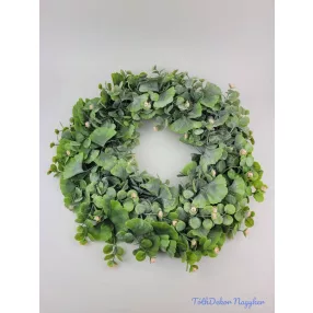 Ginko legyező hamvas műzöld koszorú 47cm