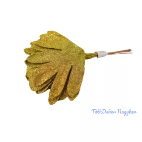 Flitteres-glitteres levél 6db/köteg 24cm - Arany