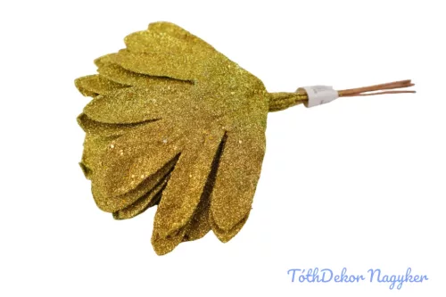 Flitteres-glitteres levél 6db/köteg 24cm - Arany