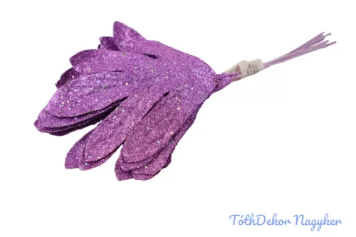 Flitteres-glitteres levél 6db/köteg 24cm - Lila