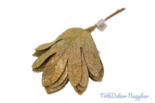 Flitteres-glitteres levél 6db/köteg 24cm - Pezsgő