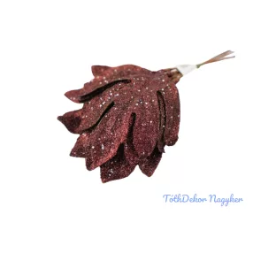 Flitteres-glitteres levél 6db/köteg 24cm - Barna