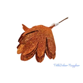 Flitteres-glitteres levél 6db/köteg 24cm - Réz