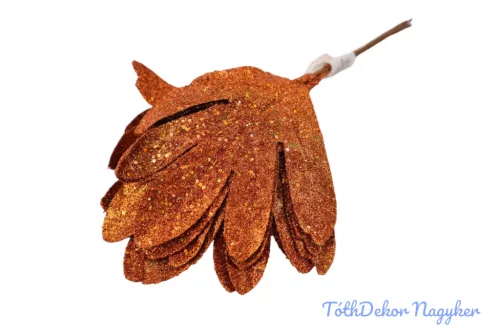 Flitteres-glitteres levél 6db/köteg 24cm - Réz
