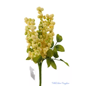 Bogyós 5 ágú bokor 31cm - Krém-Zöld