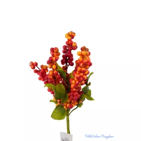 Bogyós 5 ágú bokor 31cm - Pirosas-Narancs