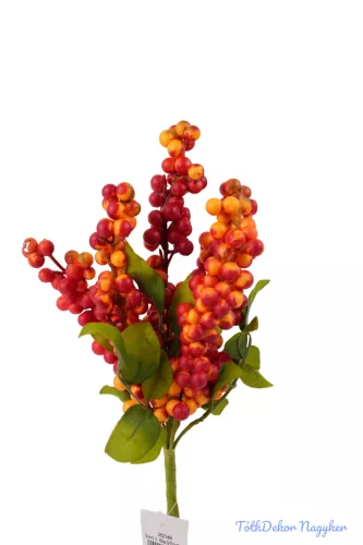 Bogyós 5 ágú bokor 31cm - Pirosas-Narancs