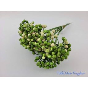 Bogyós pick 12 szálas köteg 30 cm - Krém-Zöld