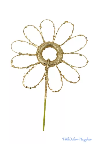 Csillámos virág pick - Arany