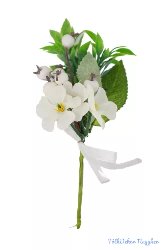 Bogyós-virágos pick 14cm - Fehér