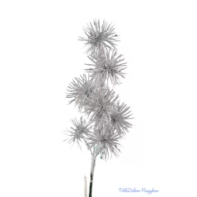 Metál hagymás fejű ág 33cm - Ezüst