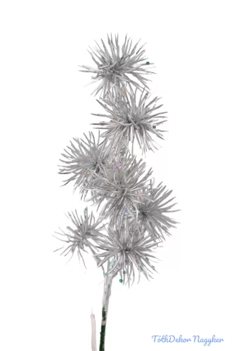 Metál hagymás fejű ág 33cm - Ezüst