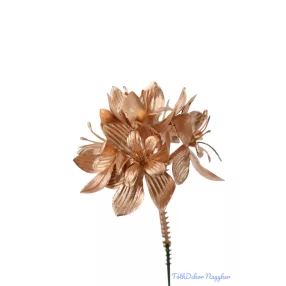 Metál művirágos pick 18cm - Arany