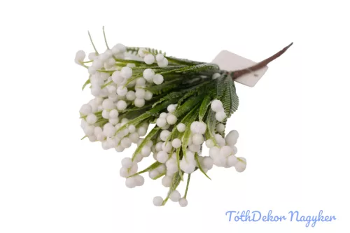 Fehér bogyós műzöld pick 19cm