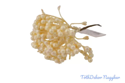 Gyöngyház bogyós pick 14cm - Krém